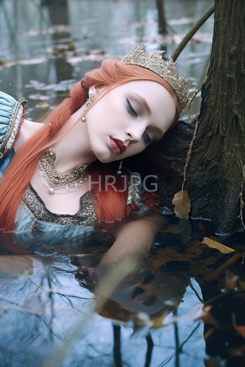 fallen leaves blanket serene waters of a forgotten woodland queen