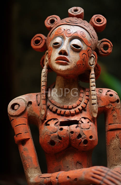 High Resolution: Crafted Terracotta Tones Unfold Intricately Carved Abstract Female Form Fused with Earthy Hues download. | HRJPG.com