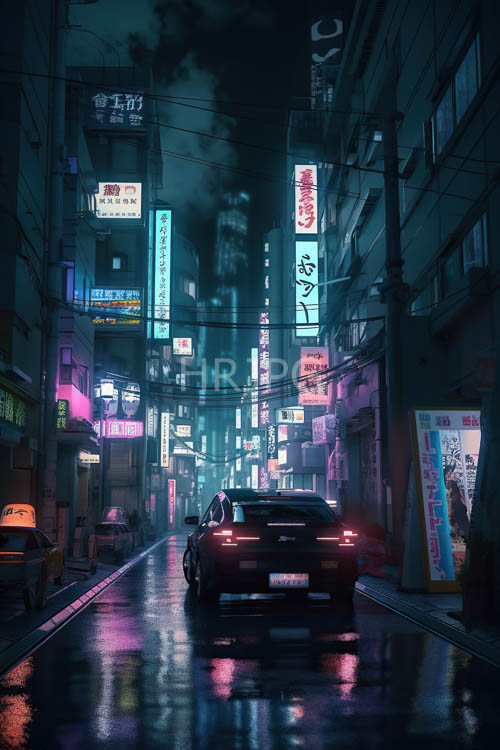 neon brilliance paints urban east asian thoroughfare with kaleidoscope of lights