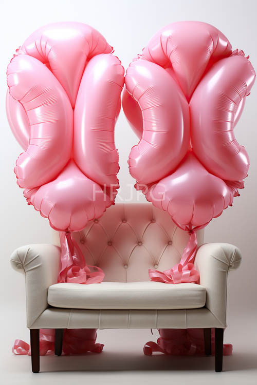 luxurious pink satin ribbons draping luxurious upholstery in elegant interior settings