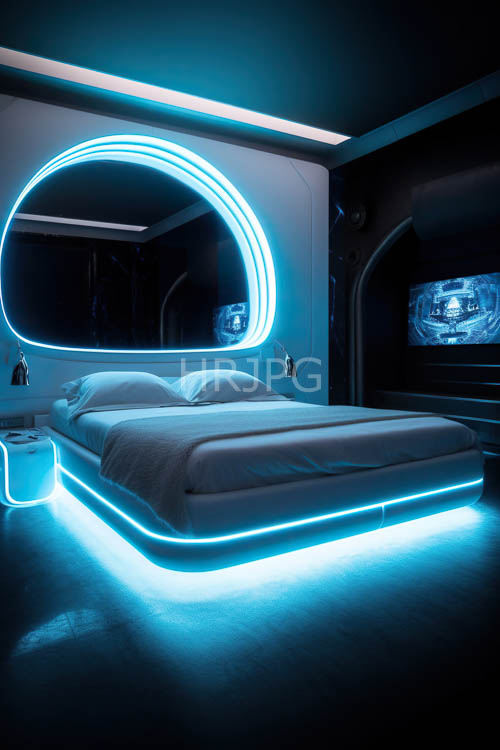 High Resolution: Ultramodern Sleeping Quarters Defined by Angular Fixtures and Minimalist Textures download. | HRJPG.com