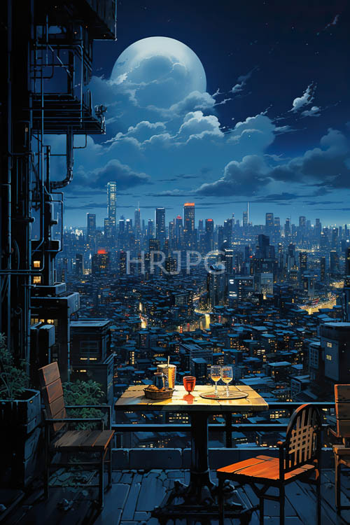 High Resolution: Scattered cloud wisps drift across starry cosmic sky rooftop views download. | HRJPG.com