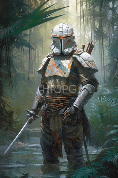 High Resolution: Jungle Armor Enigma Amidst Emerald Canopy Rusty Steel Reflections download. | HRJPG.com