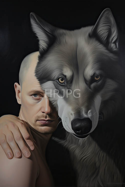 imposing gray wolf confronts light with mellow depth amidst shaded backgrounds