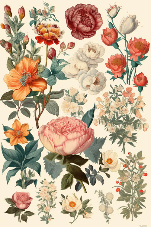 botanical delicacy unfolds amidst tonal gradations in curated floral arrangement settings