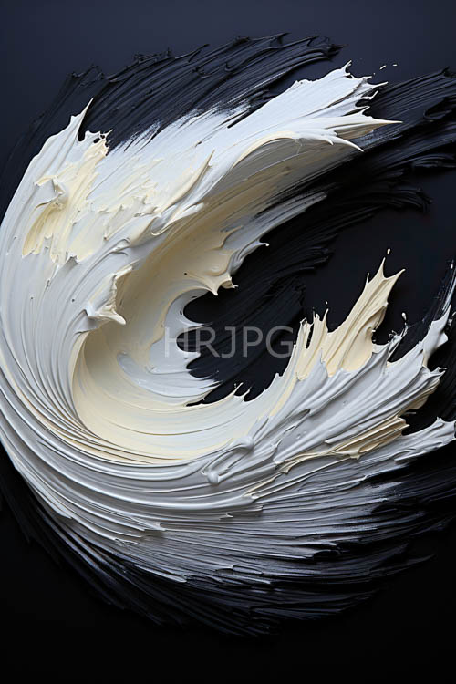 oceanic brushstrokes intersecting inky shadows with textured impasto ridges