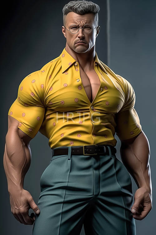 muscular physique defined by disciplined training and refined fashion sensibilities in moody gradient