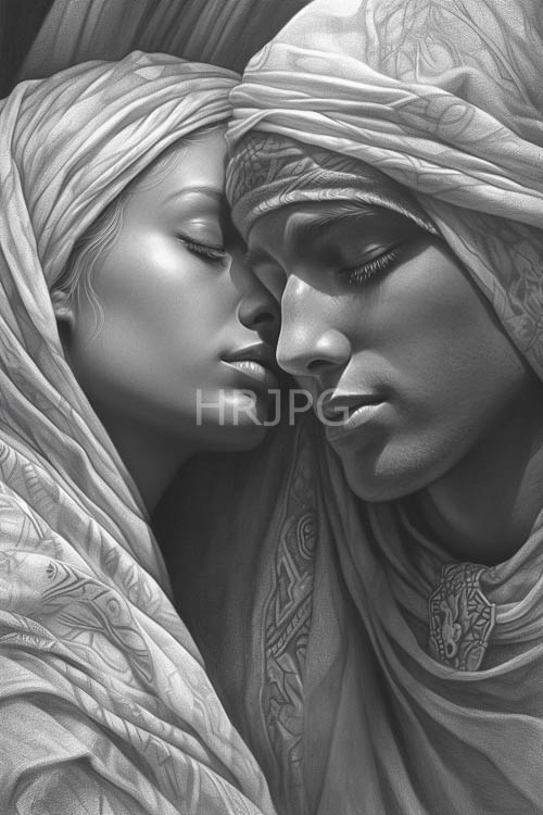 fragile textures unfold across contoured faces in intimate graphite portraits