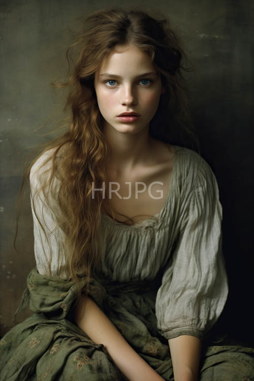 High Resolution: Oceanblue eyes command attention beneath arched brows in windswept sage chiffon draped shoulders download. | HRJPG.com