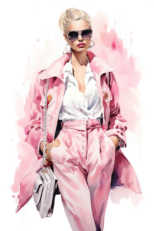 fuchsia lips and oversized frames create contemporary highfashion confidence