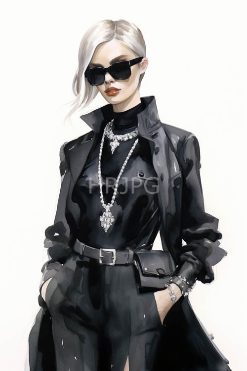 monochromatic sophistication eclipsed by crimson lips and platinum locks
