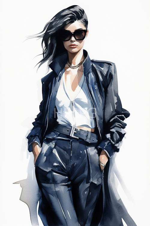 sapphire blue leather jackets radiate confidence in high fashion poses