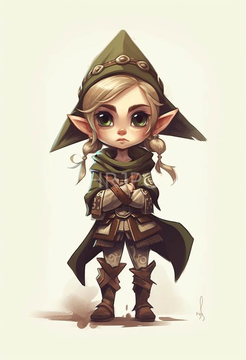 High Resolution: Pointed forest hats shade sparkling emerald eyes in ancient woods download. | HRJPG.com
