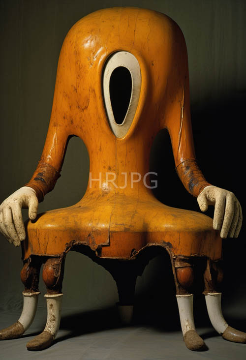 orange anthropomorphic characters stand out against emerald green plastic backdrops