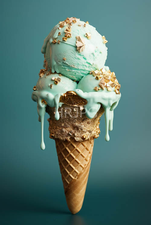 turquoisegreen mint soft serve confectionery campaigns against rich teal backdrops