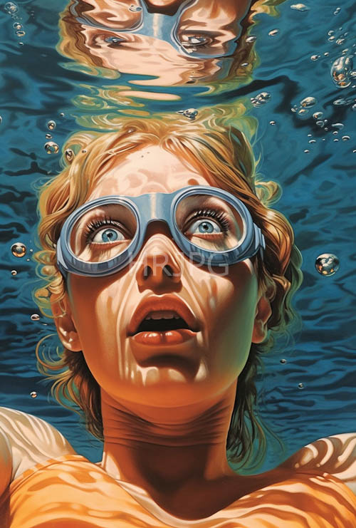 snorkelers tranquil moment amidst undulating waters tealblue glow and sunlit reflections
