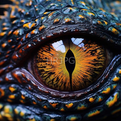 reptilian armor plates encircle glowing yellow iris void centers