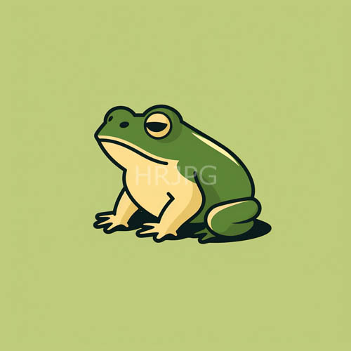 minty beige backdrops display green amphibians in minimalist line art