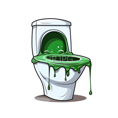 porcelain rim oozes glossy tendrils over pristine white tank lid in unsettling toilet