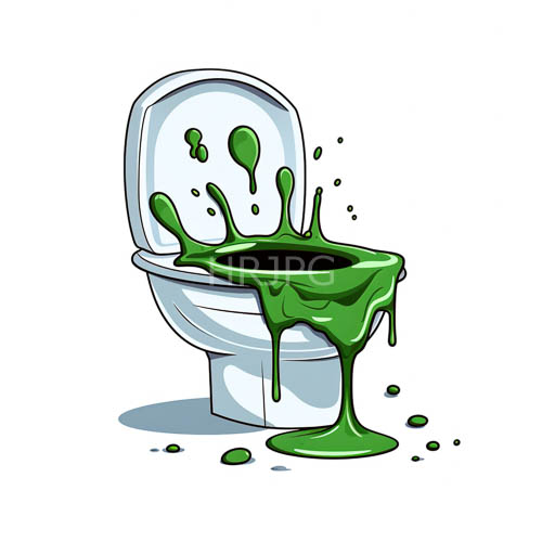 toxic ooze splatters across pristine porcelain fixtures in a bathroom setting