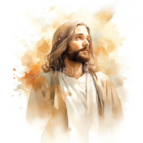 amber watercolor washes bleed into clean white paper background areas