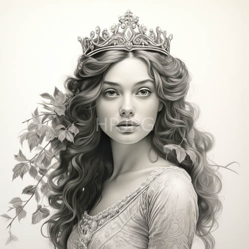 monochromatic floral lace frames regal enigma with untamed dark tresses and soulful eyes