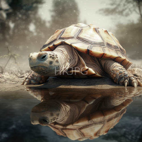 natural textured patterns cascade across weathered tortoise shell in serene landscape setting