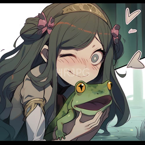 cascading emerald locks frame delicate features in enchanting animeinspired moment