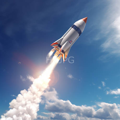 aerospace vehicle ascends across cerulean expanse with kinetic energy and aerodynamic precision