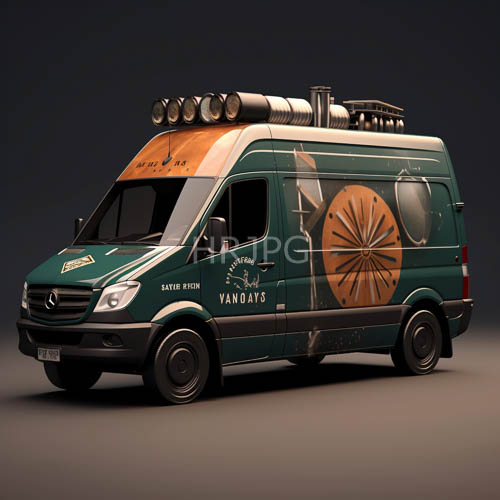 automotive brilliance dominates hyperrealistic visualization of custom mercedes van