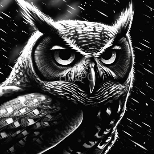 High Resolution: Monochromatic Avian Form Dynamics Rain Streaks Inky Void Feathered Demeanor download. | HRJPG.com