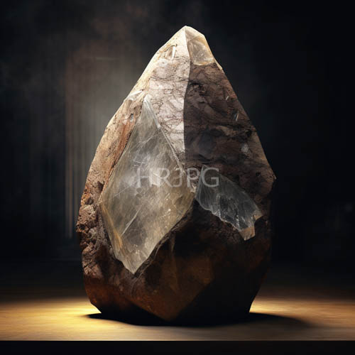 earthtoned geodes exposed to focused illumination in geological specimen