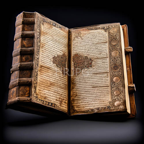 antique leatherbound tome embossed with generations of delicate page turns