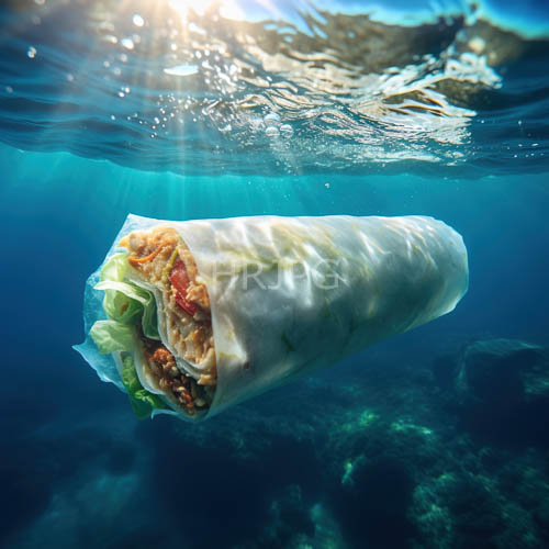 mexican cuisine suspended weightlessly in crystalline ocean depths amidst refracted sunlight reflections