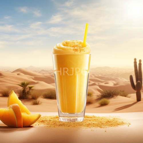 citrus hues glisten beneath golden sunlight in pristine glass vessels desert landscape
