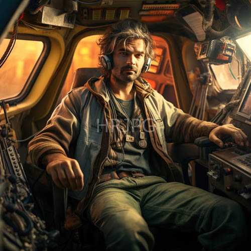 High Resolution: Aviation Task Focus in a Rugged Aircraft at Golden Dusk download. | HRJPG.com