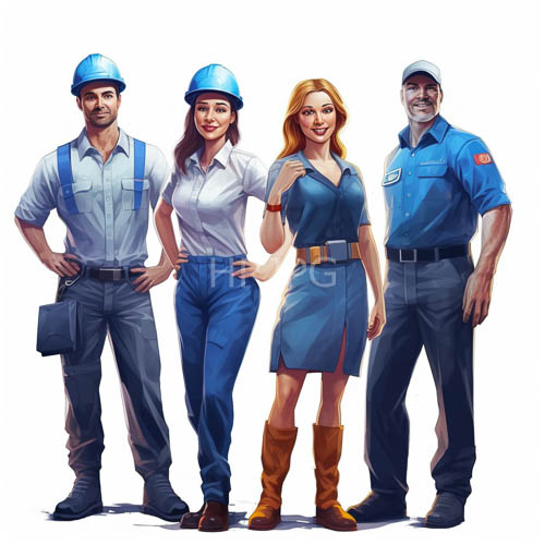 High Resolution: Corporate uniforms and tools in a professional building environment download. | HRJPG.com