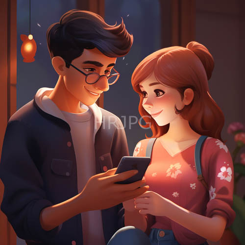High Resolution: Flickering orange bulbs illuminate two young figures in a cozy indoor setting download. | HRJPG.com