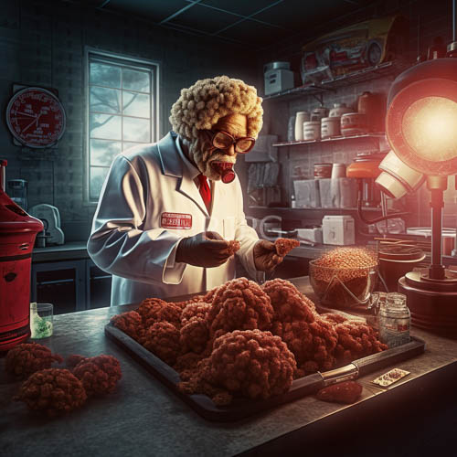 elderly men inspect meatballs in cozy kitchen with dim light reflections