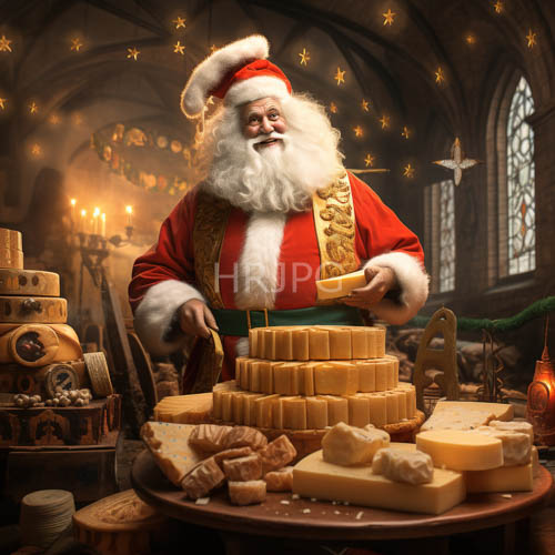 holiday dairy display placed upon wooden table amidst whimsical starry ceiling
