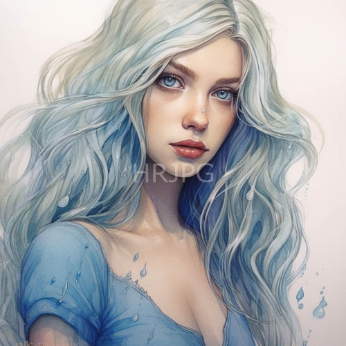fluid water droplets scatter across face amidst luminous light in misty atmospheric setting