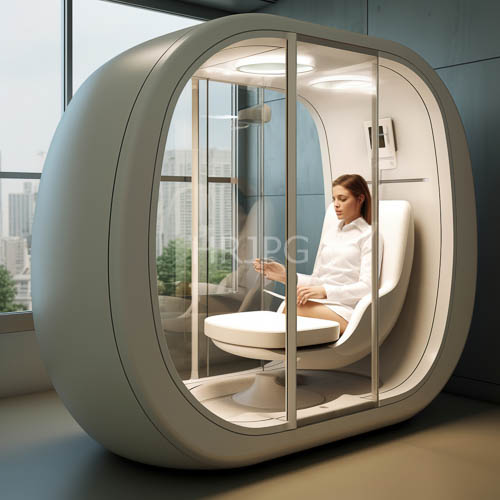 High Resolution: OvalShaped Pod Reflects Ambient Light in Modern Interior Setting download. | HRJPG.com