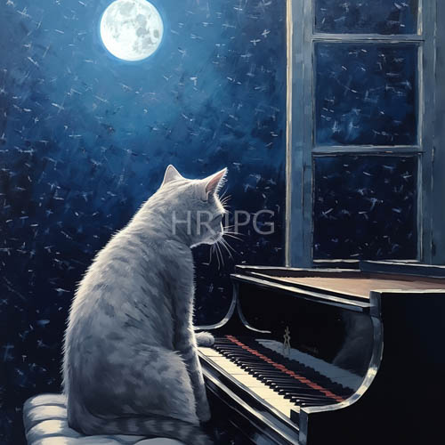 fur and ivory entwined with majestic silhouettes in lunar illumination