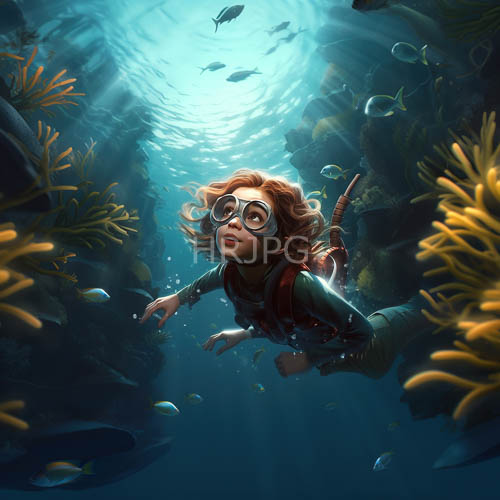 iridescent fish swim through coral reefs delicate latticework beneath turbid ocean waters