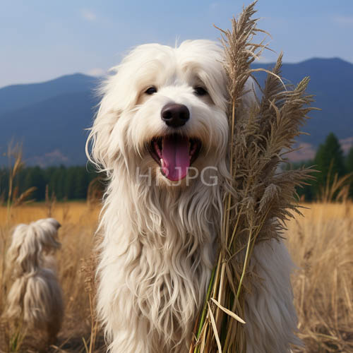 High Resolution: Furry Form Amidst Serene Grasslands Under Brilliant Blue Sky download. | HRJPG.com