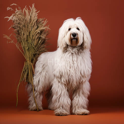 redhued landscape unfolds with swaying tufts of dried grass under canine form