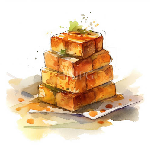 High Resolution: Tofu Cubes Stack Neatly on Parchment Paper in a Delicate Textural Hierarchy download. | HRJPG.com