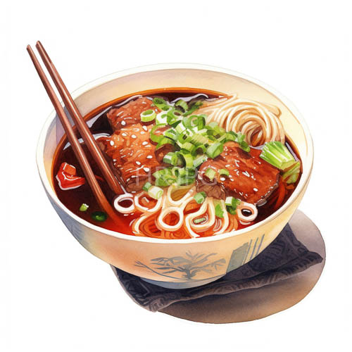 savory beef noodles in earthy steamy broth with sesame and green onions
