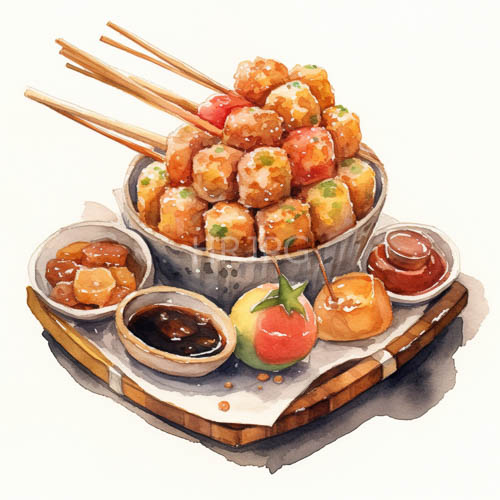 colorful dumplings rest amidst inlaid woodwork and faint candle glow on ornate table