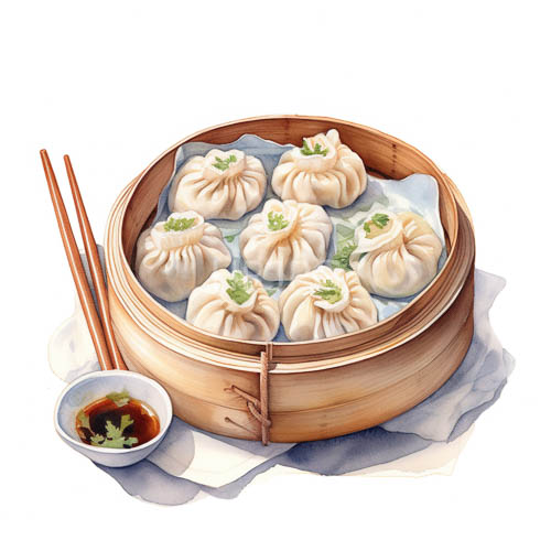 earthy elegance of emerald garnish on woven bamboo with worn wooden chopsticks